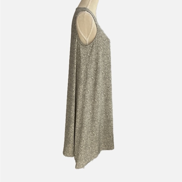 Eileen Fisher Sleeveless Midi Dress Broken Chevron Print Medium Gray/Beige Black - Picture 8 of 11